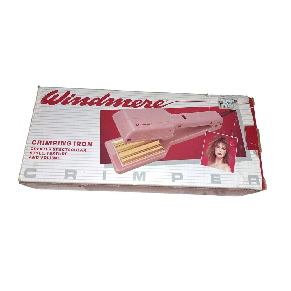 Vintage Pink 1980s Windmere Fun Hair Waver Crimping Iron Crimper Pink - Picture 2 of 6